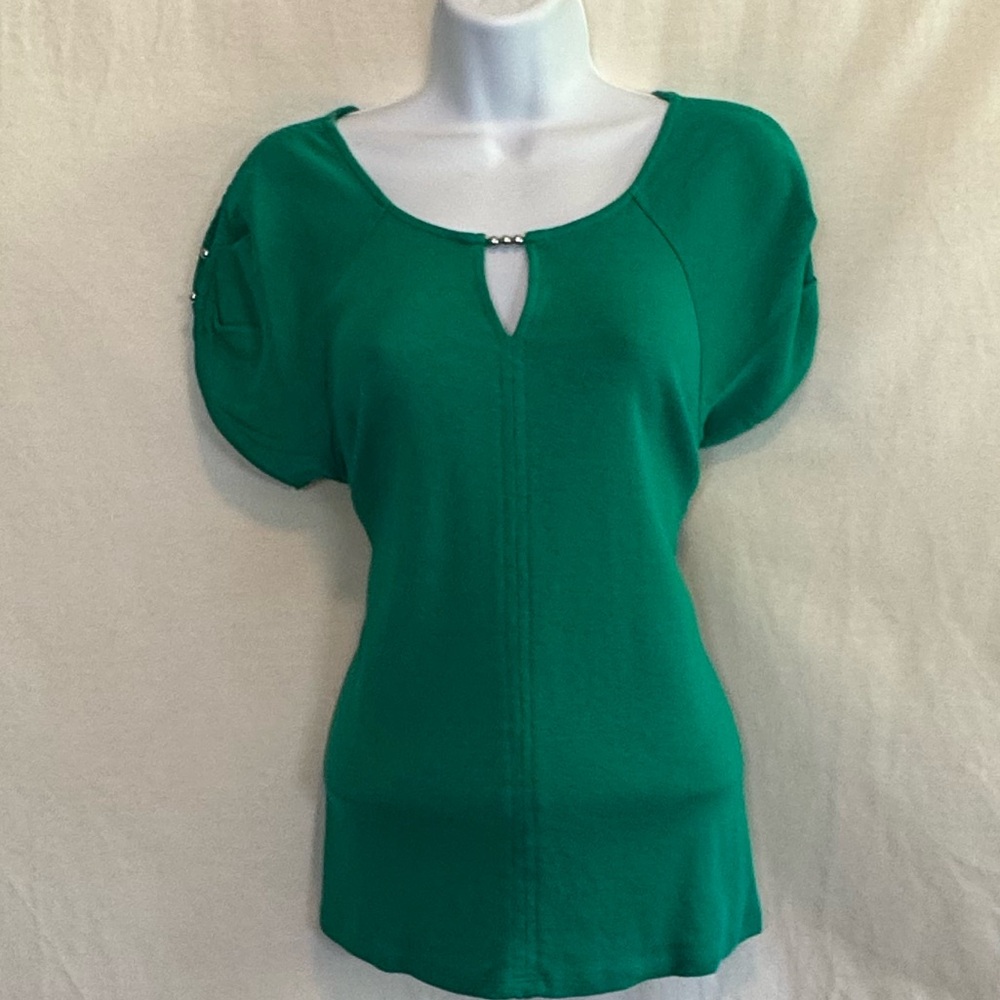 Rafaella‎ Green Split Sleeve Pullover Blouse Size M